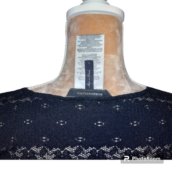 BCBG MAXARIA| BLACK EMBROIDED & SHEER LONG SLEEVE SIZE LARGE 😍❤️ - Picture 10 of 11